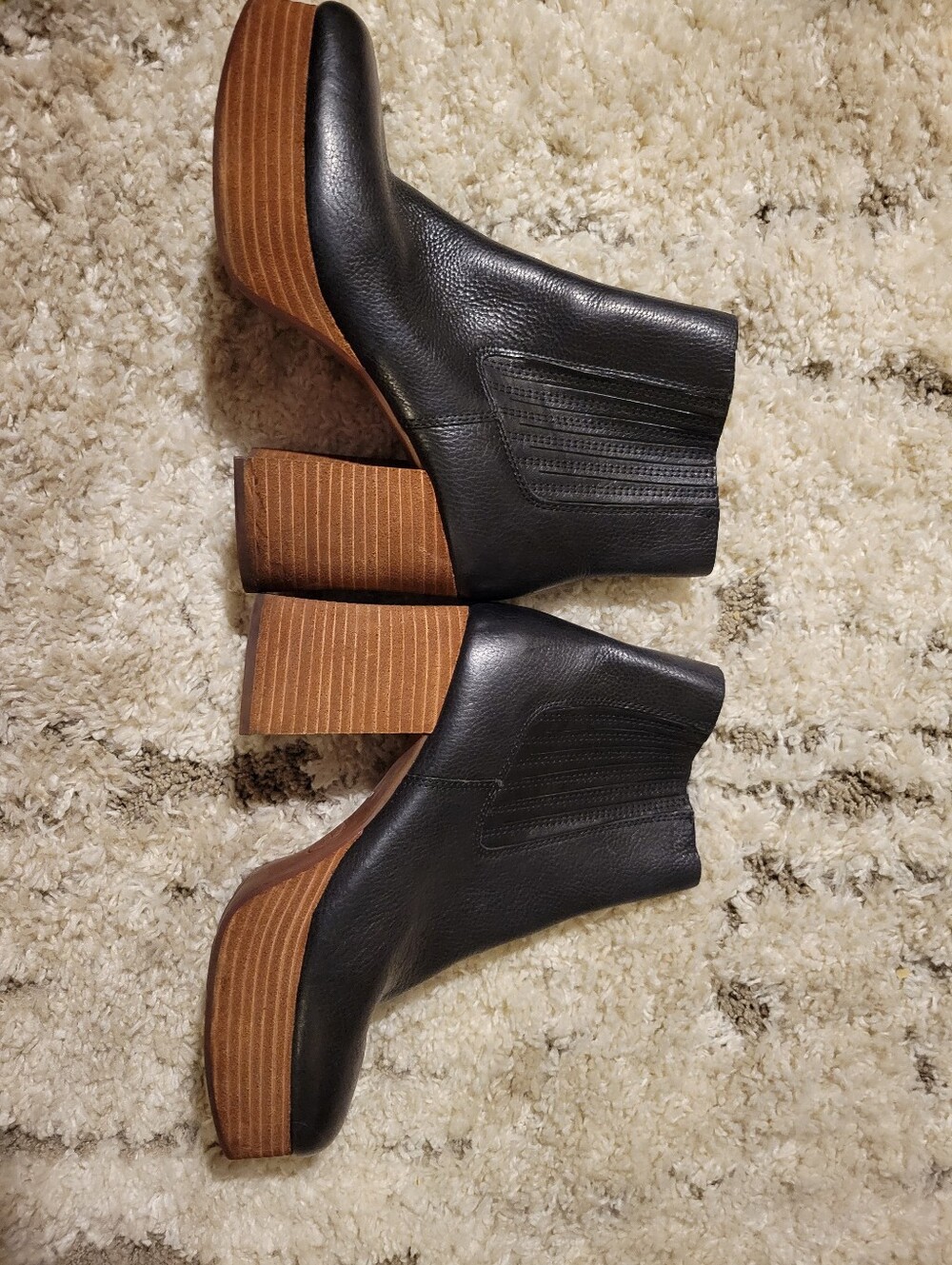 Korke -Ease Baylie Black Leather Platform Ankle Boots Size 7.5 - Picture 4 of 11